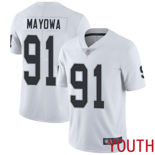 Oakland Raiders Limited White Youth Benson Mayowa Road Jersey NFL Football #91 Vapor Untouchable Jersey